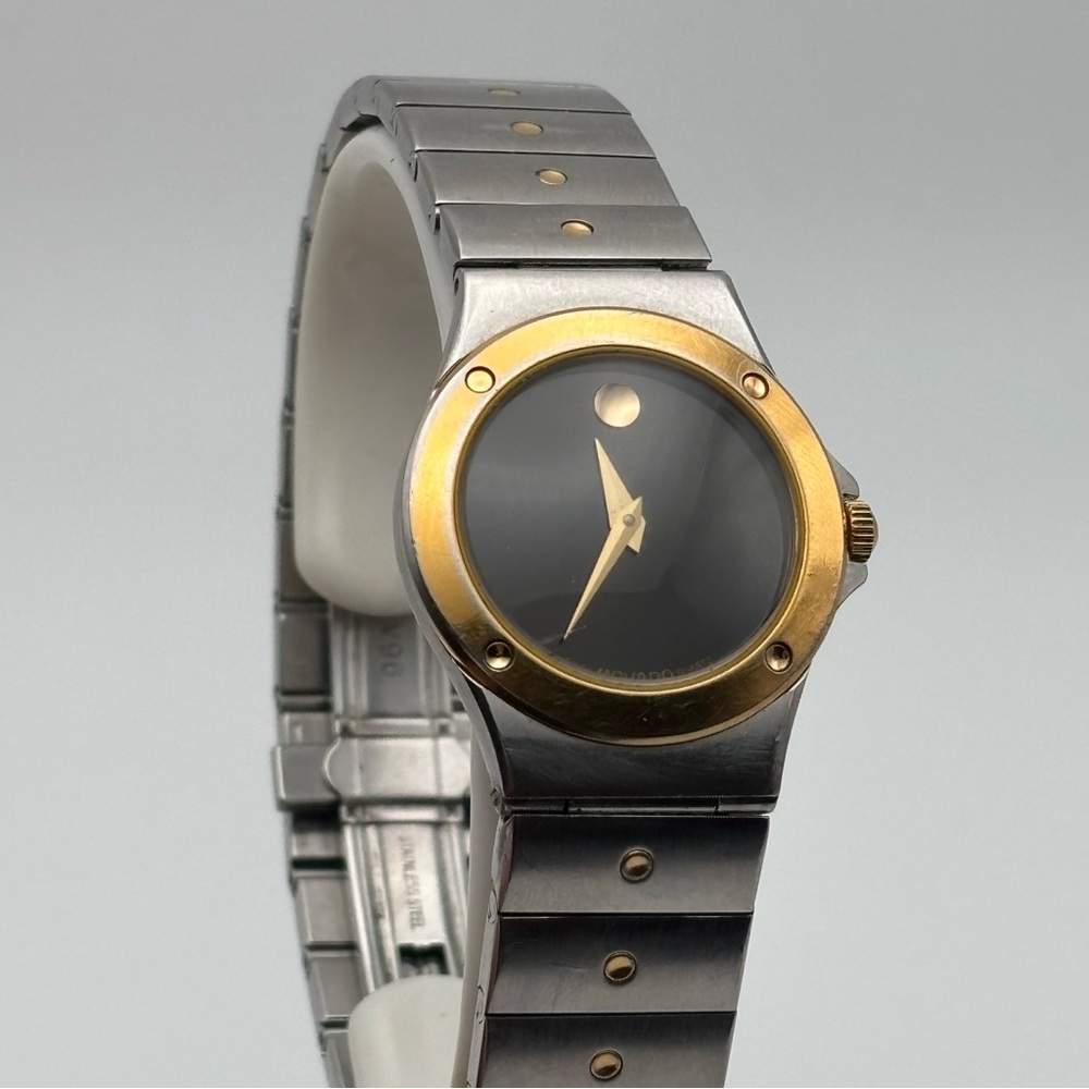 Vintage Movado Museum Two-Tone Quartz Watch | Swiss Made | 1980s - Picture 9 of 11